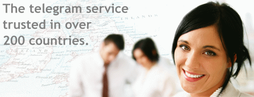 The telegram service trusted in over 200 countries.