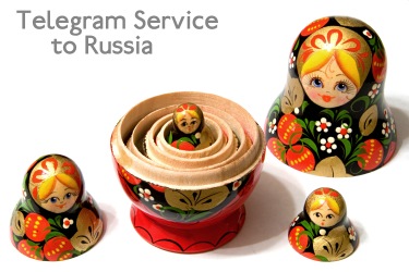 Telegram service in Russia.